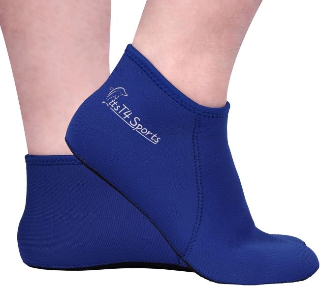FitsT4 3mm neoprene water socks with anti-slip sole for snorkeling, diving, and swim fins for men and women