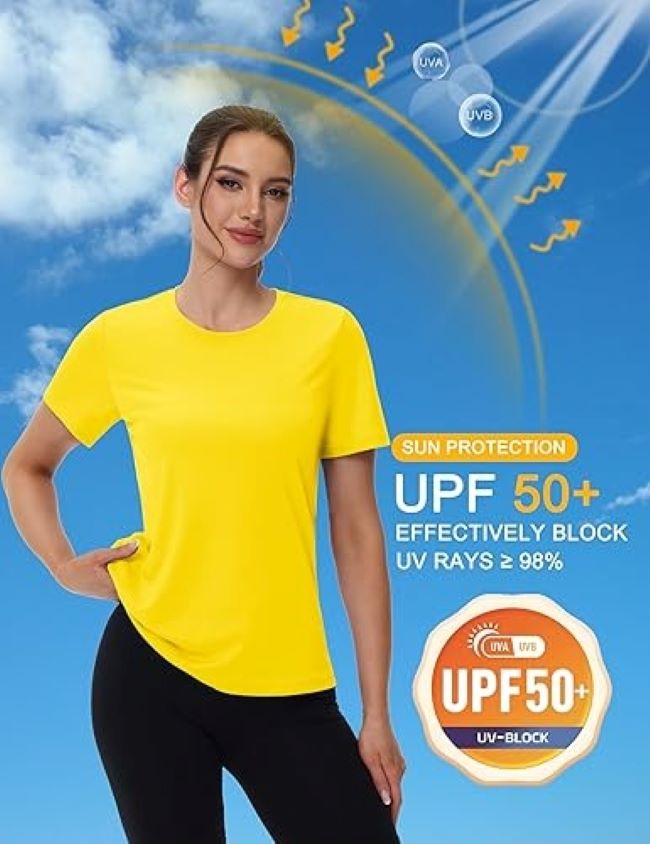 MAGCOMSEN women’s short sleeve UPF 50+ workout shirt quick-dry sun protection top for outdoor activities