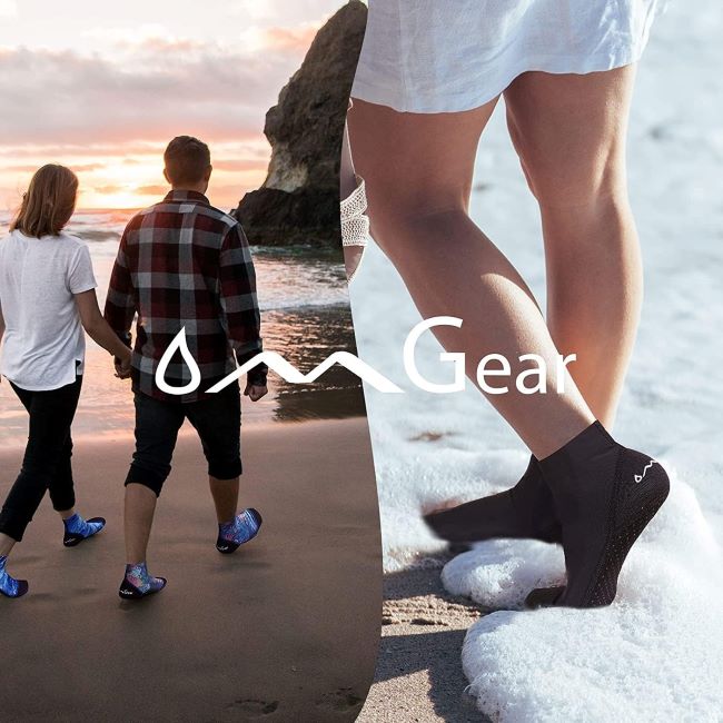 OMGear quick-dry water socks, sand-proof booties for swimming, diving, beach soccer, and volleyball