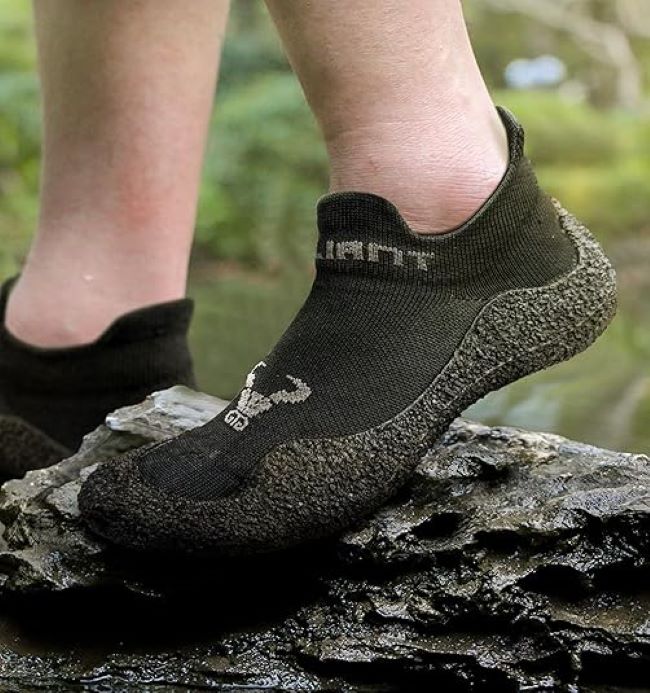 BULLIANT grip slipper socks and barefoot water shoes for hiking, walking, and outdoor exercise support