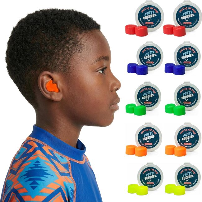 Earvolution Floating Putty Buddies moldable silicone swim ear plugs designed to help block water and support swimmer ear protection