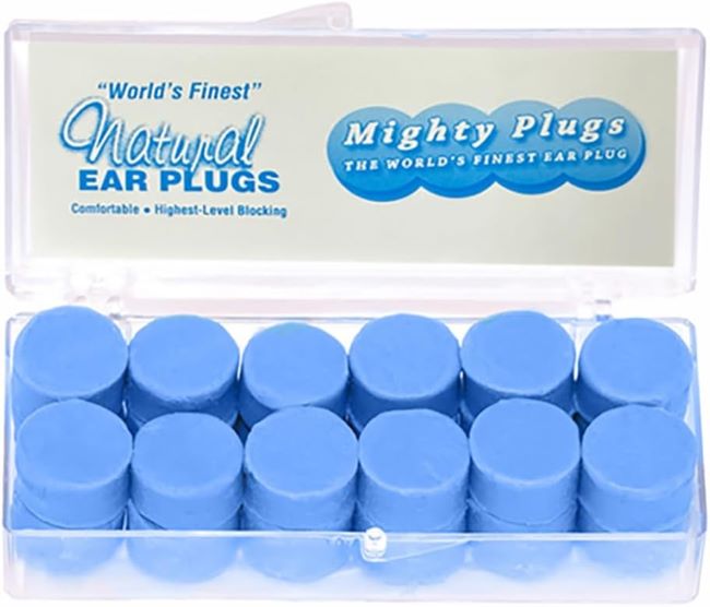 Mighty Plugs pure beeswax ear plugs with noise reduction and comfortable fit for sleeping, swimming, and everyday use