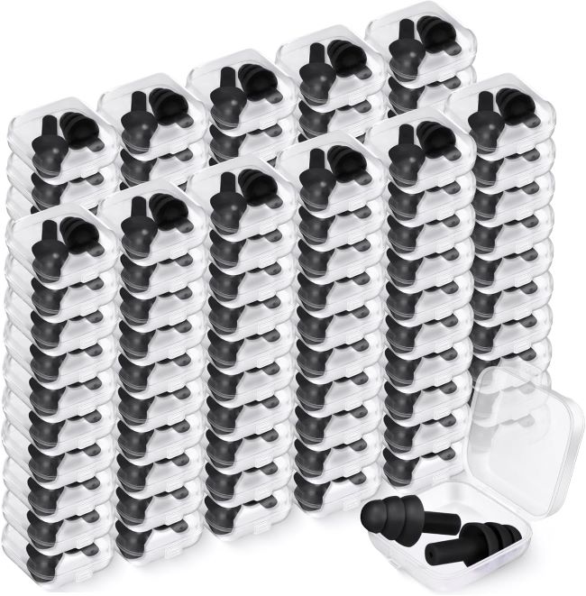 TrelaCo reusable silicone ear plugs with carrying cases and noise reduction for swimming, sleep, and everyday hearing protection