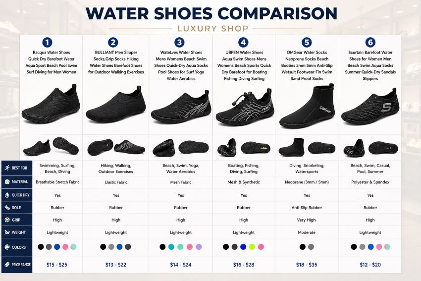 Affordable swim and surf water shoes in Colorado with hidden comfort features for outdoor water activities