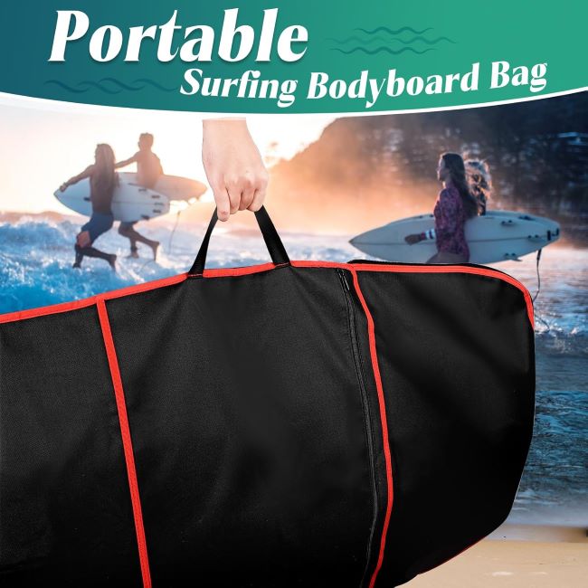 Dawitrly surfboard and paddleboard carry bag with double zipper, handle straps, and storage pocket for outdoor beach travel protection