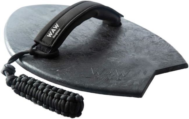 WAW Badfish recycled plastic bodysurfing handplane built for durability, comfort, and enhanced wave control in ocean surfing conditions