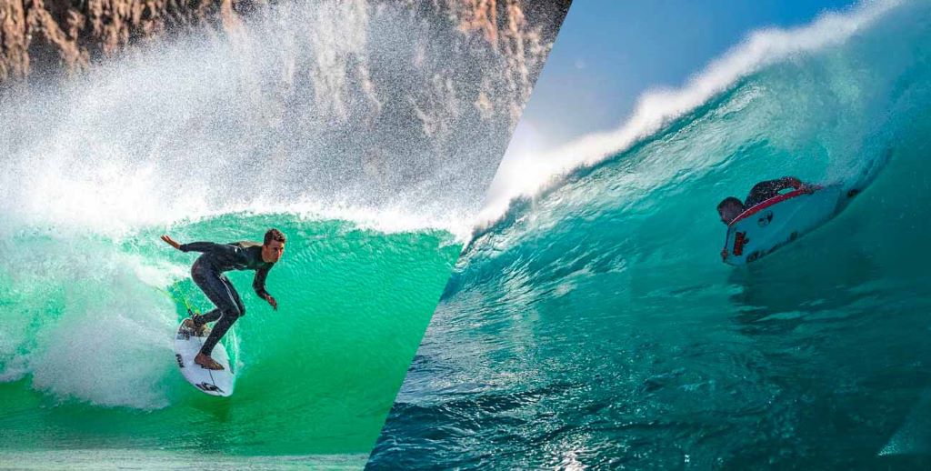 Beginner using a bodyboard in Hawaii ocean waves practicing surf skills and balance