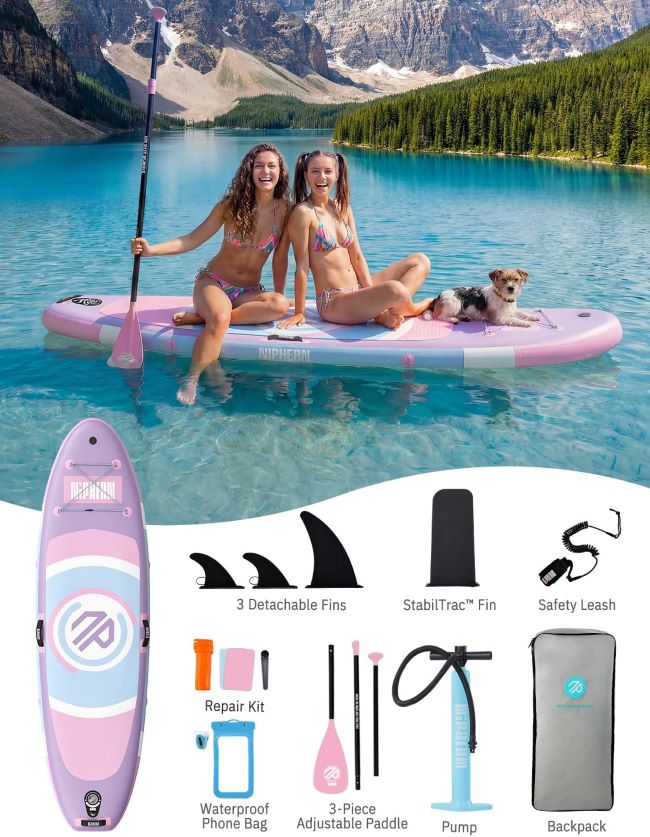 Niphean Ultra-Light inflatable stand up paddle board designed for easy transport, beginners, and recreational paddling in Wyoming