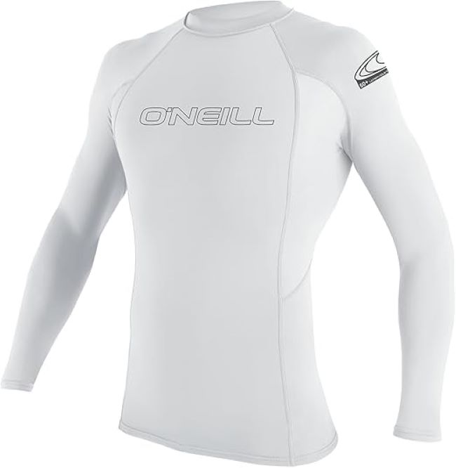 O'Neill Men's Basic Skins Rashguard worn while surfing in Hawaii
