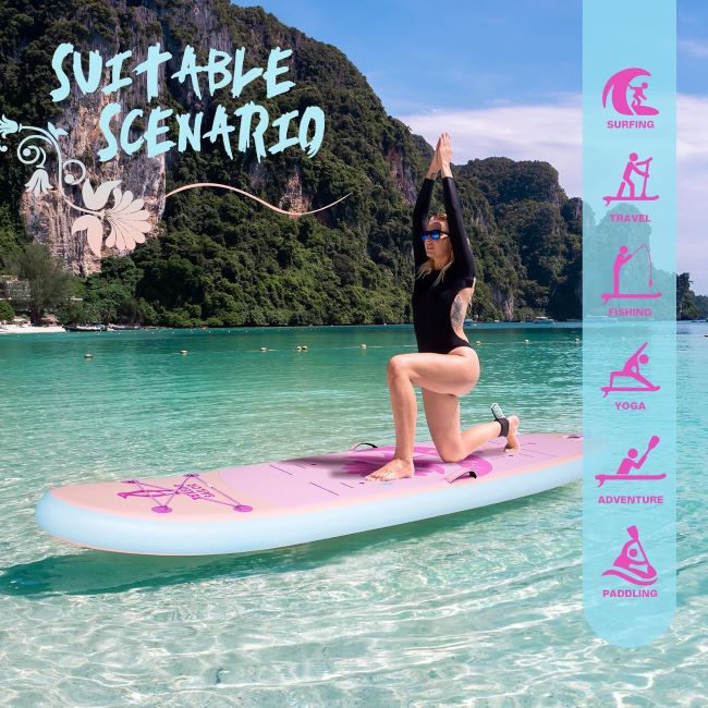 Tuxedo Sailor inflatable paddle board on a Colorado lake