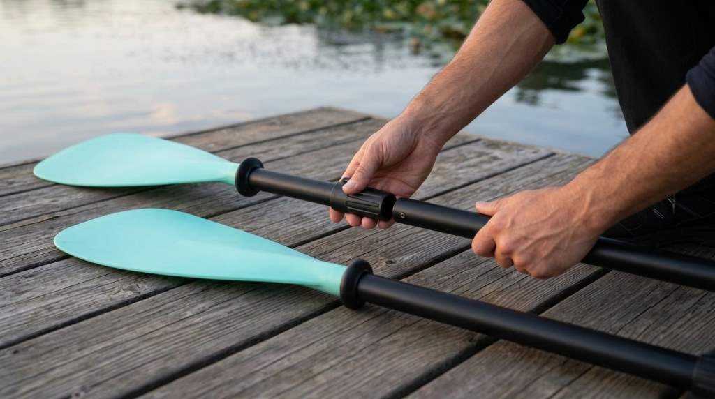 Adjustable Ledonne SUP paddle length demonstration