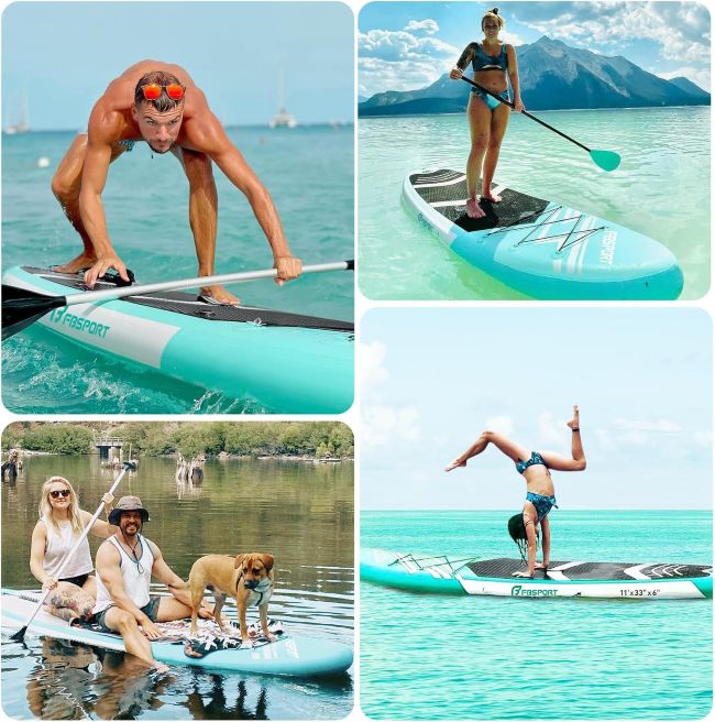 FBSPORT premium stand-up paddleboard designed for adults and youth on lakes, rivers, and calm waters