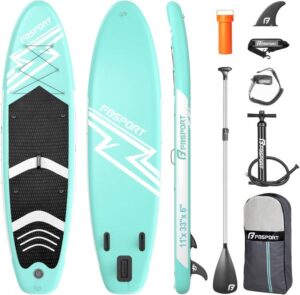 FBSPORT Premium SUP Board with wide non-slip deck for stable paddleboarding