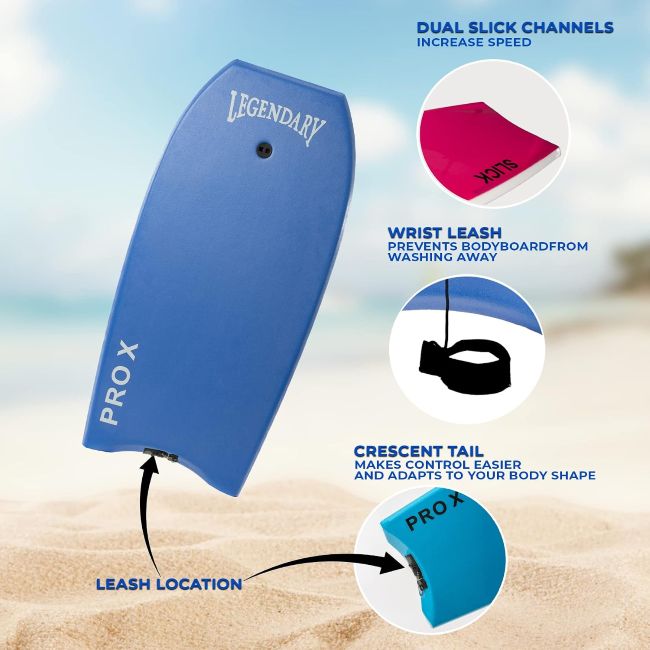 Legendary Pro X bodyboard designed for stable performance on North Carolina waves