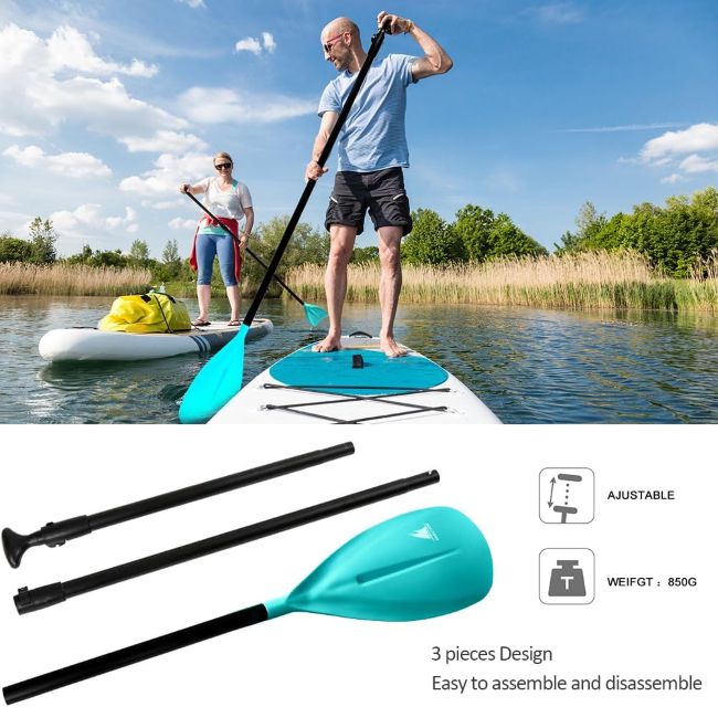Karltion adjustable SUP paddle with glass fiber blade and durable shaft for water sports