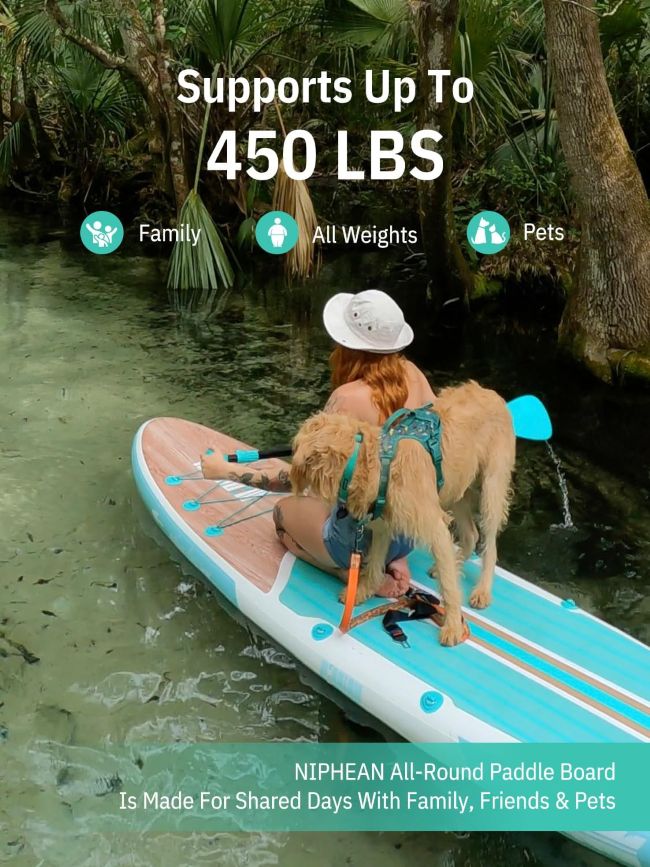 Niphean portable stand-up paddle board designed for beginners, lakes, rivers, and coastal paddling