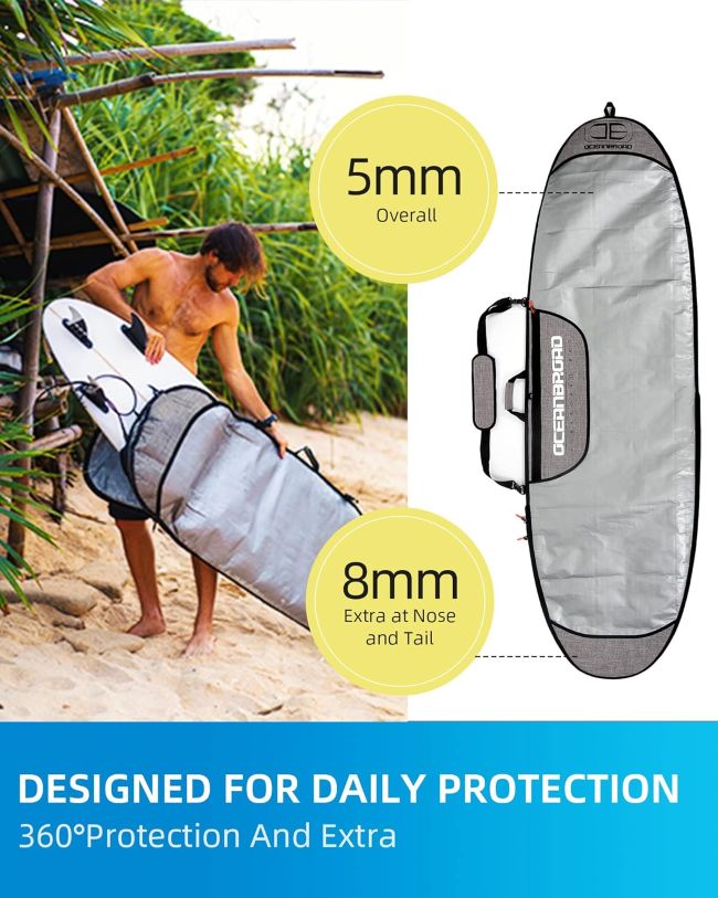 OCEANBROAD longboard surfboard bag designed for convenient transport and protection
