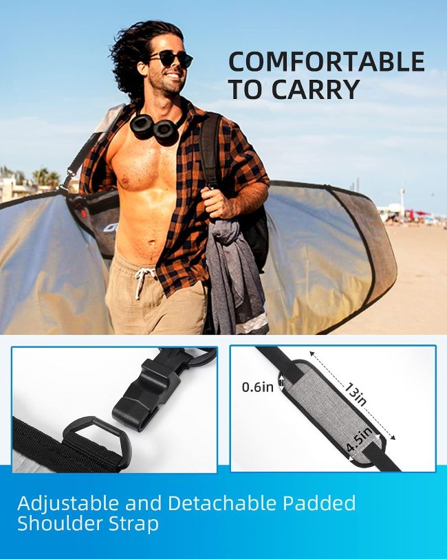 OCEANBROAD surfboard travel bag protecting a longboard during Florida beach trips