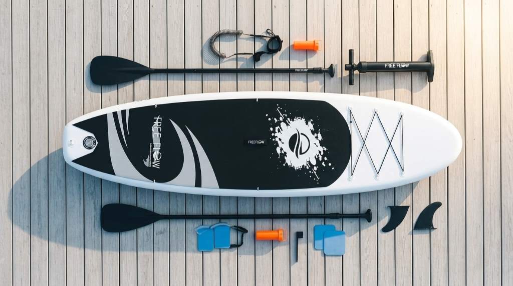 Stable SereneLife paddle board with non slip deck surface